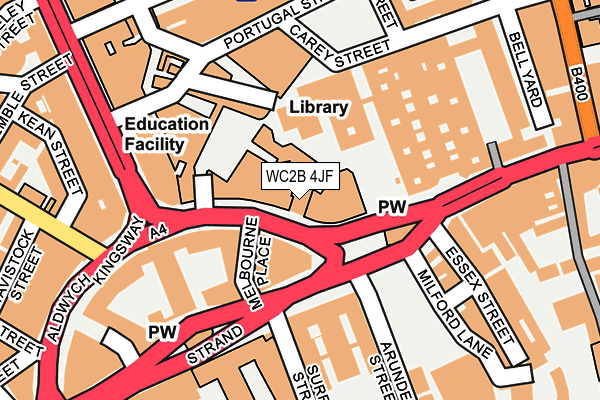 WC2B 4JF map - OS OpenMap – Local (Ordnance Survey)