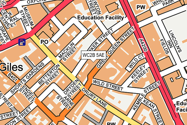 WC2B 5AE map - OS OpenMap – Local (Ordnance Survey) WC2B 5AE map - OS OpenMap – Local (Ordnance Survey)