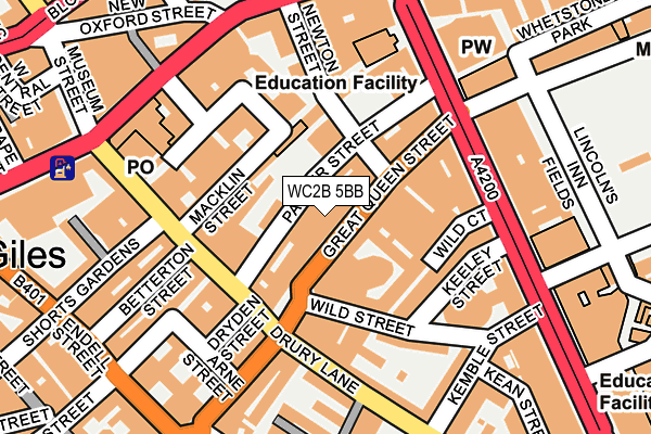 WC2B 5BB map - OS OpenMap – Local (Ordnance Survey)