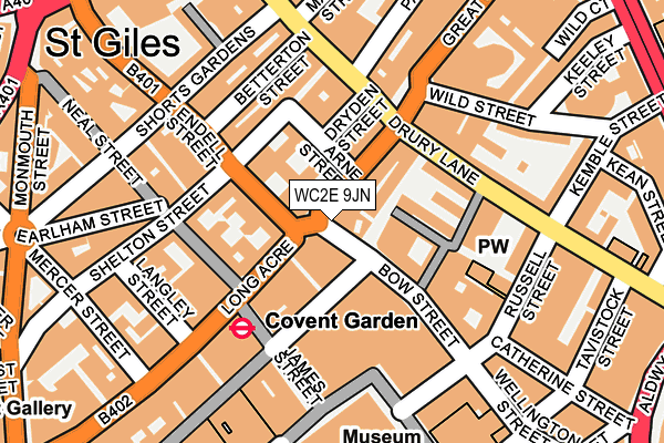 WC2E 9JN map - OS OpenMap – Local (Ordnance Survey)