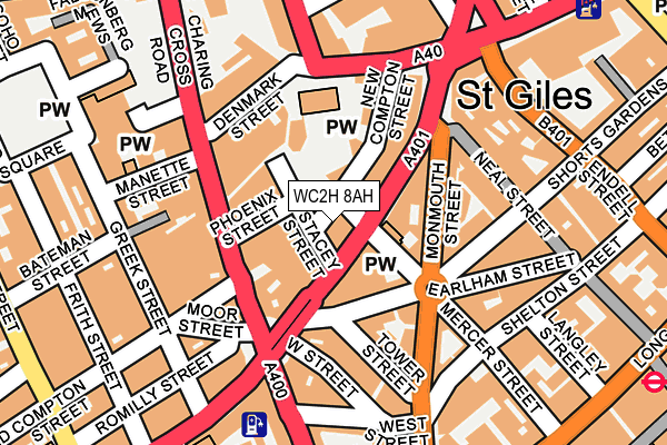 WC2H 8AH map - OS OpenMap – Local (Ordnance Survey)