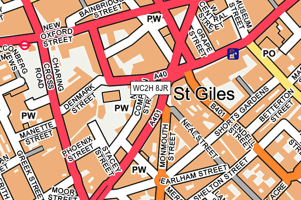 WC2H 8JR map - OS OpenMap – Local (Ordnance Survey) WC2H 8JR map - OS OpenMap – Local (Ordnance Survey)