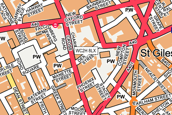 WC2H 8LX map - OS OpenMap – Local (Ordnance Survey) WC2H 8LX map - OS OpenMap – Local (Ordnance Survey)