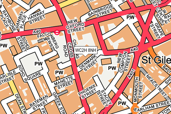 WC2H 8NH map - OS OpenMap – Local (Ordnance Survey) WC2H 8NH map - OS OpenMap – Local (Ordnance Survey)