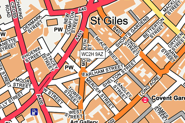 WC2H 9AZ map - OS OpenMap – Local (Ordnance Survey) WC2H 9AZ map - OS OpenMap – Local (Ordnance Survey)