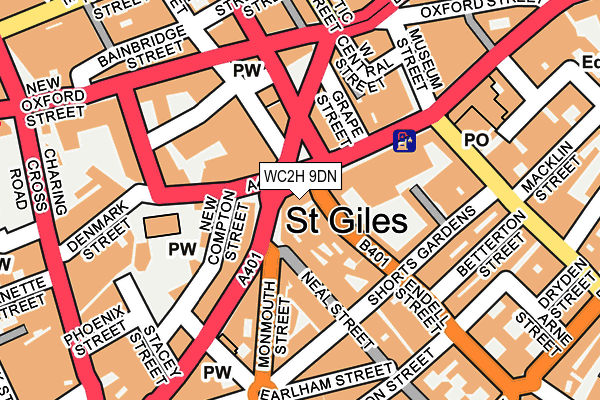 WC2H 9DN map - OS OpenMap – Local (Ordnance Survey) WC2H 9DN map - OS OpenMap – Local (Ordnance Survey)
