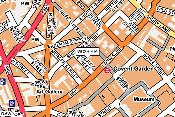 WC2H 9JA map - OS OpenMap – Local (Ordnance Survey)