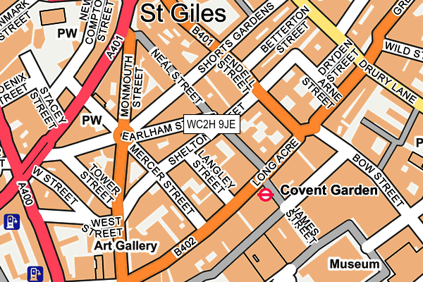 WC2H 9JE map - OS OpenMap – Local (Ordnance Survey) WC2H 9JE map - OS OpenMap – Local (Ordnance Survey)