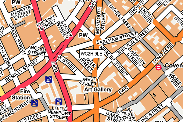 WC2H 9LE map - OS OpenMap – Local (Ordnance Survey) WC2H 9LE map - OS OpenMap – Local (Ordnance Survey)