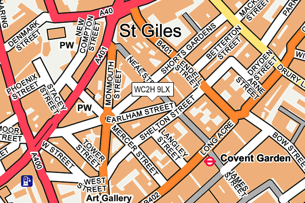WC2H 9LX map - OS OpenMap – Local (Ordnance Survey) WC2H 9LX map - OS OpenMap – Local (Ordnance Survey)