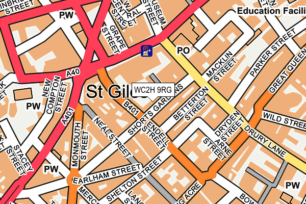 WC2H 9RG map - OS OpenMap – Local (Ordnance Survey) WC2H 9RG map - OS OpenMap – Local (Ordnance Survey)