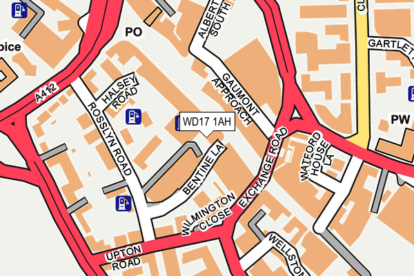 WD17 1AH map - OS OpenMap – Local (Ordnance Survey) WD17 1AH map - OS OpenMap – Local (Ordnance Survey)
