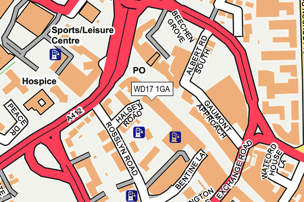 WD17 1GA map - OS OpenMap – Local (Ordnance Survey) WD17 1GA map - OS OpenMap – Local (Ordnance Survey)