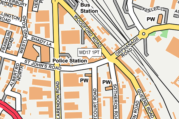 WD17 1PT map - OS OpenMap – Local (Ordnance Survey) WD17 1PT map - OS OpenMap – Local (Ordnance Survey)