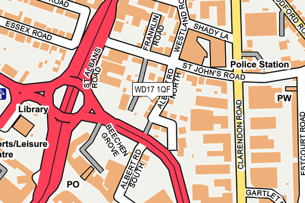WD17 1QF map - OS OpenMap – Local (Ordnance Survey) WD17 1QF map - OS OpenMap – Local (Ordnance Survey)