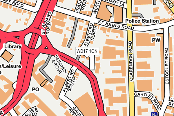 WD17 1QN map - OS OpenMap – Local (Ordnance Survey) WD17 1QN map - OS OpenMap – Local (Ordnance Survey)