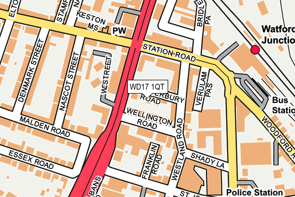 WD17 1QT map - OS OpenMap – Local (Ordnance Survey) WD17 1QT map - OS OpenMap – Local (Ordnance Survey)