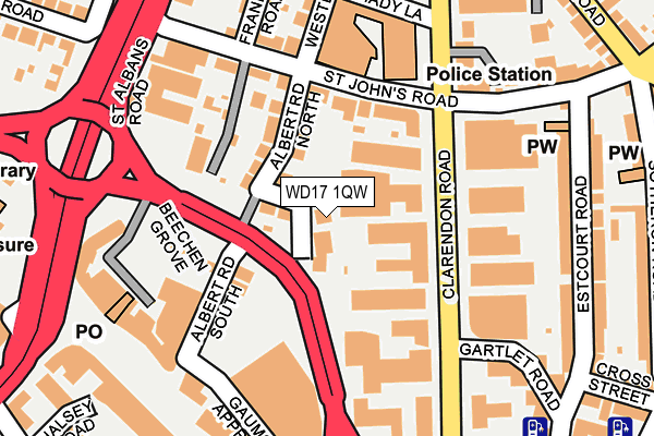 WD17 1QW map - OS OpenMap – Local (Ordnance Survey) WD17 1QW map - OS OpenMap – Local (Ordnance Survey)