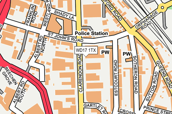 WD17 1TX map - OS OpenMap – Local (Ordnance Survey) WD17 1TX map - OS OpenMap – Local (Ordnance Survey)