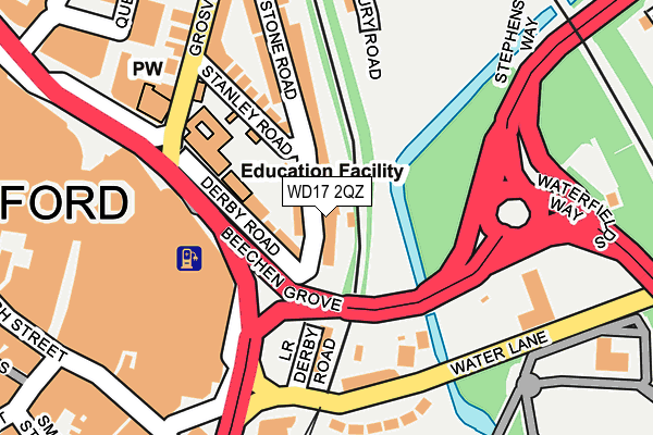 WD17 2QZ map - OS OpenMap – Local (Ordnance Survey)