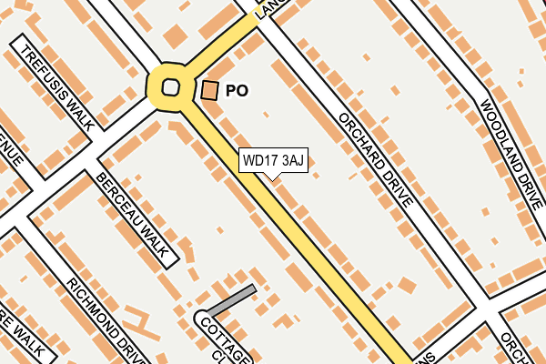 WD17 3AJ map - OS OpenMap – Local (Ordnance Survey) WD17 3AJ map - OS OpenMap – Local (Ordnance Survey)