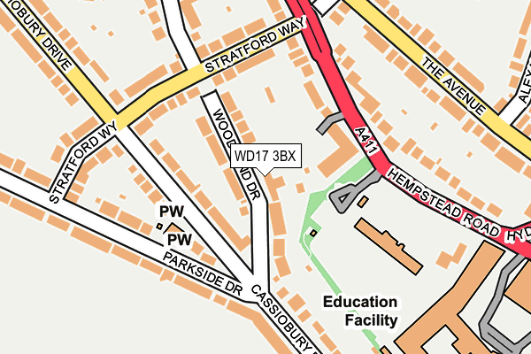 WD17 3BX map - OS OpenMap – Local (Ordnance Survey)