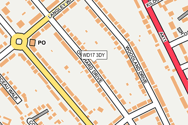 WD17 3DY map - OS OpenMap – Local (Ordnance Survey) WD17 3DY map - OS OpenMap – Local (Ordnance Survey)