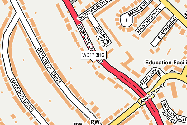 WD17 3HG map - OS OpenMap – Local (Ordnance Survey) WD17 3HG map - OS OpenMap – Local (Ordnance Survey)