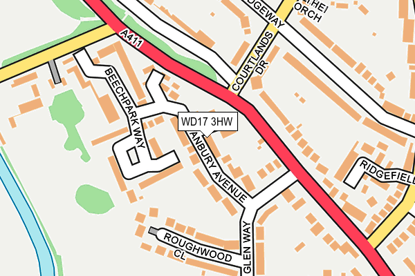 WD17 3HW map - OS OpenMap – Local (Ordnance Survey) WD17 3HW map - OS OpenMap – Local (Ordnance Survey)