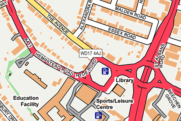 WD17 4AJ map - OS OpenMap – Local (Ordnance Survey) WD17 4AJ map - OS OpenMap – Local (Ordnance Survey)
