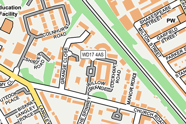 WD17 4AS map - OS OpenMap – Local (Ordnance Survey)