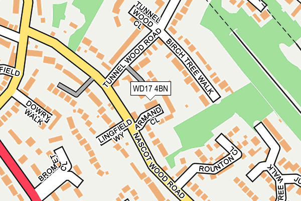 WD17 4BN map - OS OpenMap – Local (Ordnance Survey) WD17 4BN map - OS OpenMap – Local (Ordnance Survey)
