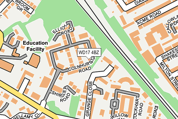 WD17 4BZ map - OS OpenMap – Local (Ordnance Survey) WD17 4BZ map - OS OpenMap – Local (Ordnance Survey)