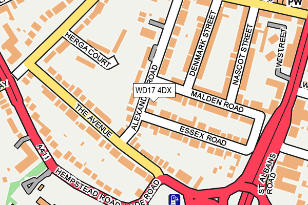 WD17 4DX map - OS OpenMap – Local (Ordnance Survey) WD17 4DX map - OS OpenMap – Local (Ordnance Survey)