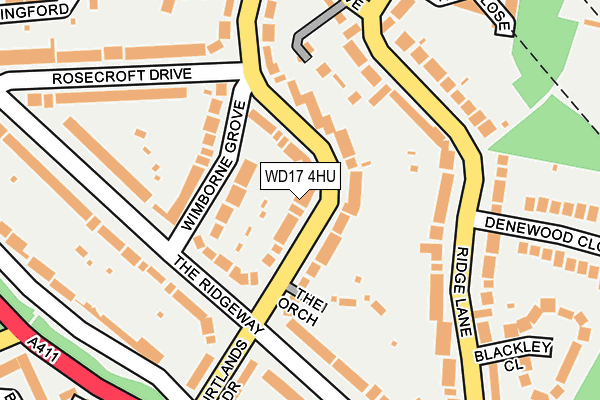 WD17 4HU map - OS OpenMap – Local (Ordnance Survey) WD17 4HU map - OS OpenMap – Local (Ordnance Survey)