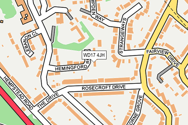 WD17 4JH map - OS OpenMap – Local (Ordnance Survey) WD17 4JH map - OS OpenMap – Local (Ordnance Survey)
