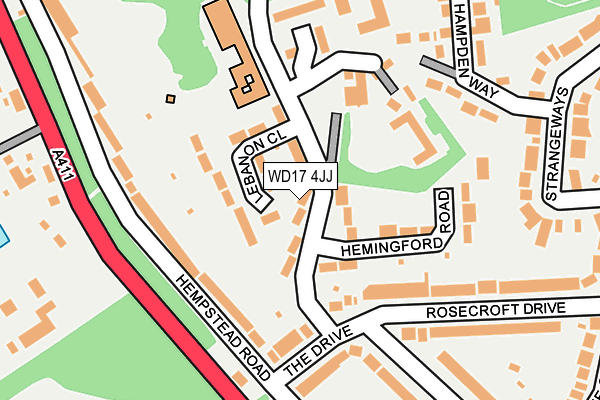 WD17 4JJ map - OS OpenMap – Local (Ordnance Survey) WD17 4JJ map - OS OpenMap – Local (Ordnance Survey)