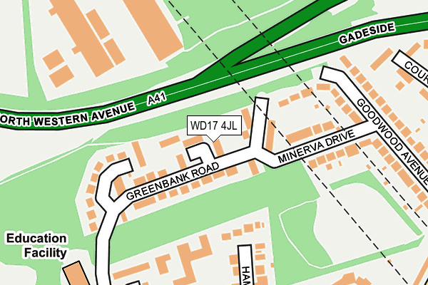 WD17 4JL map - OS OpenMap – Local (Ordnance Survey) WD17 4JL map - OS OpenMap – Local (Ordnance Survey)