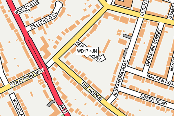 WD17 4JN map - OS OpenMap – Local (Ordnance Survey) WD17 4JN map - OS OpenMap – Local (Ordnance Survey)