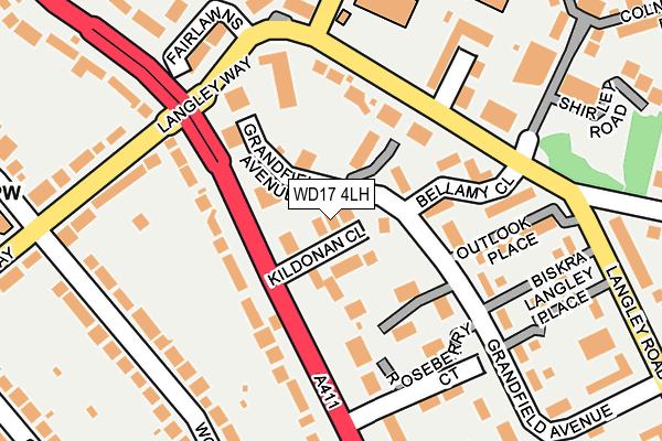 WD17 4LH map - OS OpenMap – Local (Ordnance Survey) WD17 4LH map - OS OpenMap – Local (Ordnance Survey)