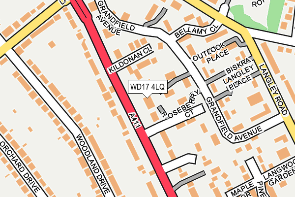 WD17 4LQ map - OS OpenMap – Local (Ordnance Survey) WD17 4LQ map - OS OpenMap – Local (Ordnance Survey)