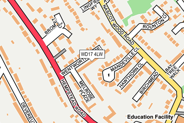 WD17 4LW map - OS OpenMap – Local (Ordnance Survey) WD17 4LW map - OS OpenMap – Local (Ordnance Survey)