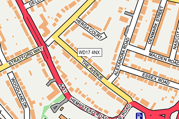 WD17 4NX map - OS OpenMap – Local (Ordnance Survey) WD17 4NX map - OS OpenMap – Local (Ordnance Survey)