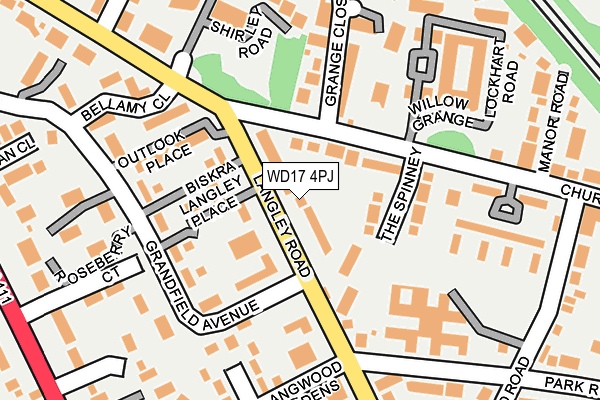 WD17 4PJ map - OS OpenMap – Local (Ordnance Survey) WD17 4PJ map - OS OpenMap – Local (Ordnance Survey)