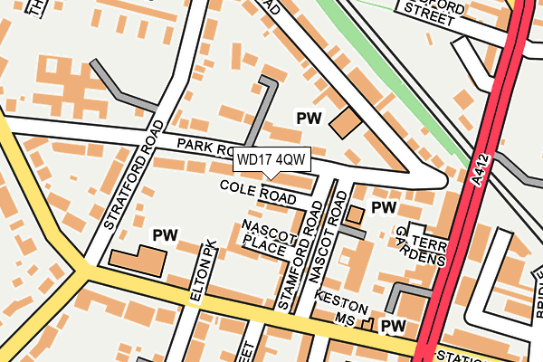 WD17 4QW map - OS OpenMap – Local (Ordnance Survey) WD17 4QW map - OS OpenMap – Local (Ordnance Survey)