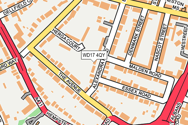 WD17 4QY map - OS OpenMap – Local (Ordnance Survey) WD17 4QY map - OS OpenMap – Local (Ordnance Survey)
