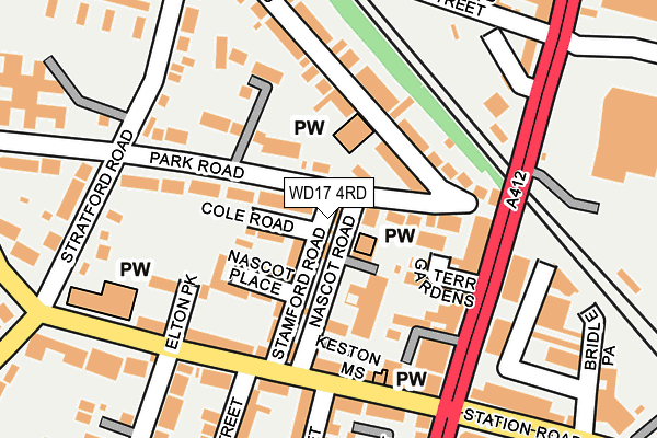 WD17 4RD map - OS OpenMap – Local (Ordnance Survey)