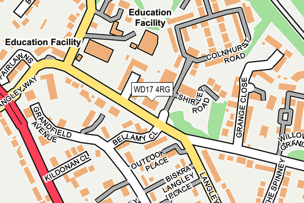 WD17 4RG map - OS OpenMap – Local (Ordnance Survey) WD17 4RG map - OS OpenMap – Local (Ordnance Survey)