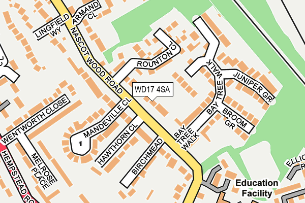 WD17 4SA map - OS OpenMap – Local (Ordnance Survey) WD17 4SA map - OS OpenMap – Local (Ordnance Survey)