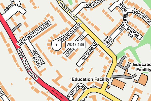 WD17 4SB map - OS OpenMap – Local (Ordnance Survey) WD17 4SB map - OS OpenMap – Local (Ordnance Survey)